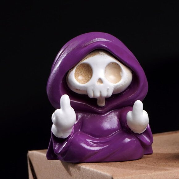 Adorable Skull Grim Reaper Statue Ghost Statue Figurine Halloween Home Decor - Picture 4 of 6